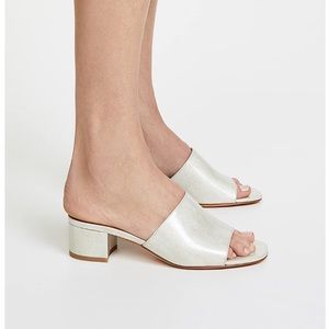 Maryam Nassir Zadeh Sophie Slides in Silver Sparkle
